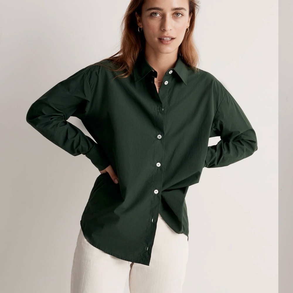 Madewell Dark Green Button Down Shirt